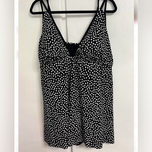 Black & White Polka Dot One-Piece Swimdress